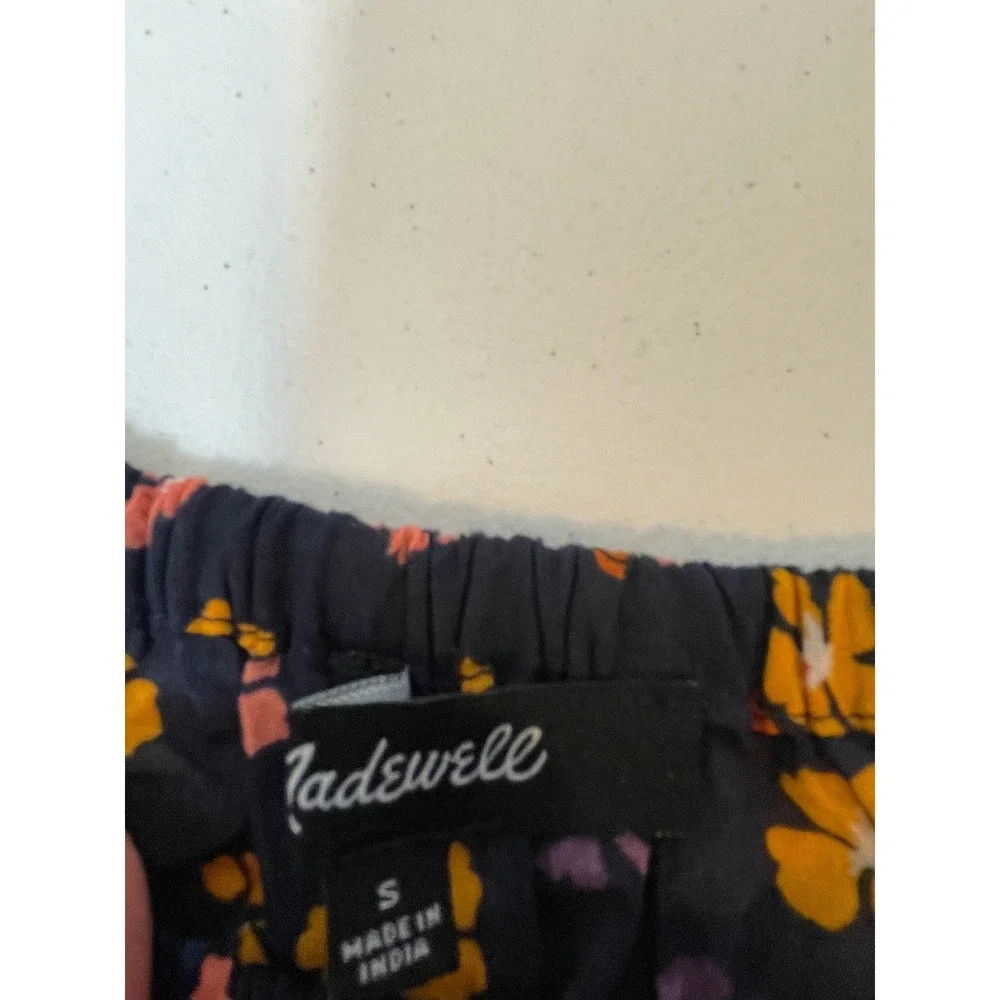 Madewell Peplum Top Women's Small Floral Puff Sleeve Smocked Square Neck S